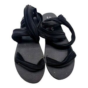 SKECHERS Shoes Womens Size 8 Black Yoga Foam Summer Sandals Beach